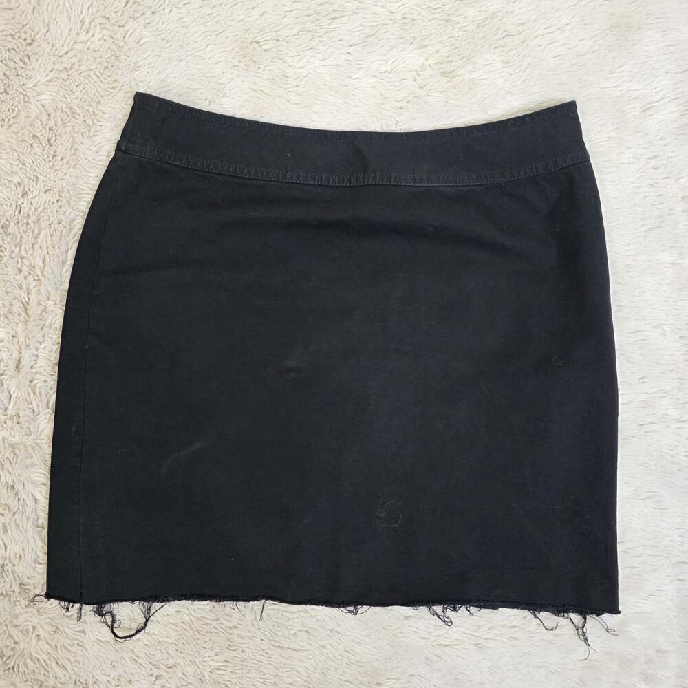Gap Skirt Womens 6 Black Short Stretch Cotton Cut Off A Line